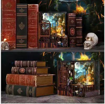 BookNook Ciudad Mágica – Sujeta Libros en Miniatura con Luz y Detalles de Halloween-3