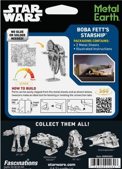 Nave de Boba Fett (Star Wars) - Maqueta 3D de Metal (Metal Earth)-6