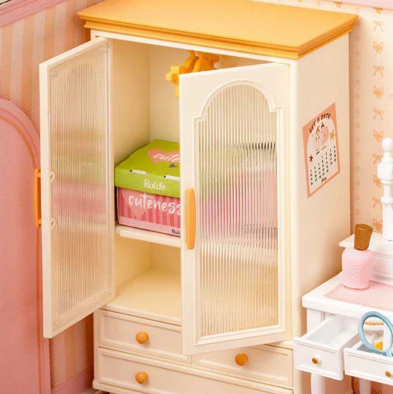 Miniatura Armable Dormitorio Rosa - Lovely Pink Bedroom DIY (Rolife)-4