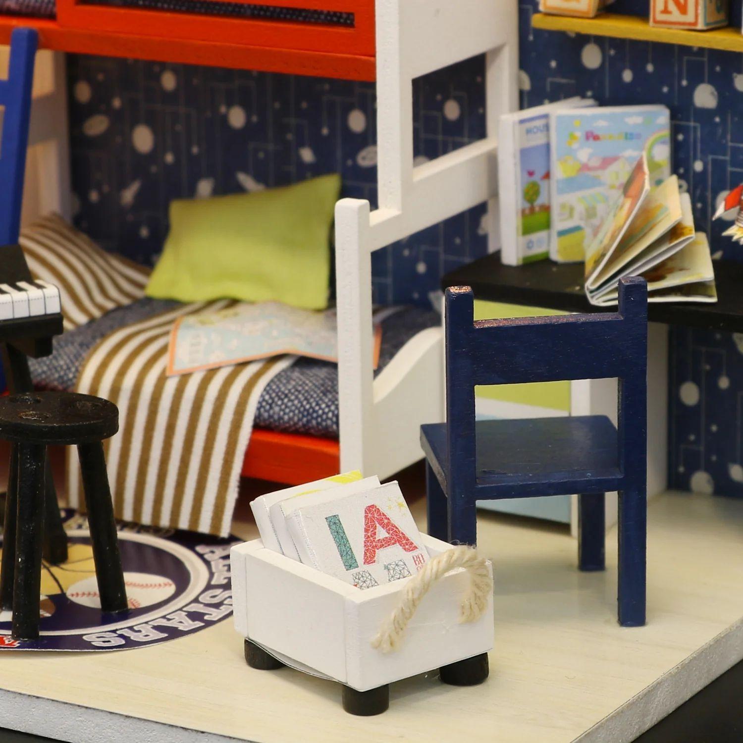 Casita Miniatura "Future Space" – Dormitorio Juvenil DIY con Luces LED -2