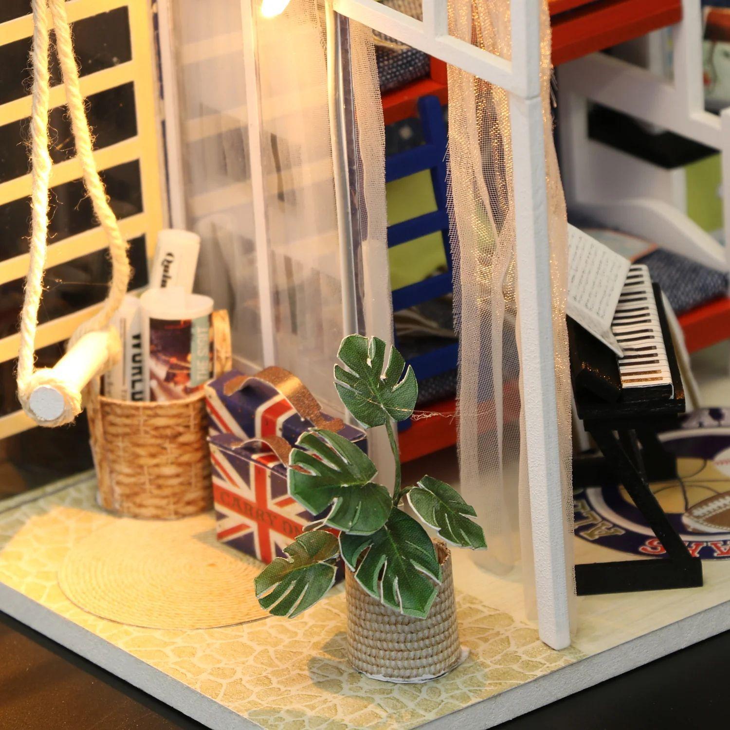 Casita Miniatura "Future Space" – Dormitorio Juvenil DIY con Luces LED -6