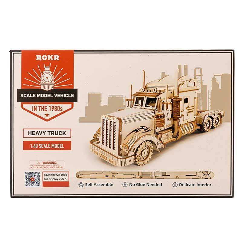 Camion Trailer Heavy Truck de Madera Armable-2