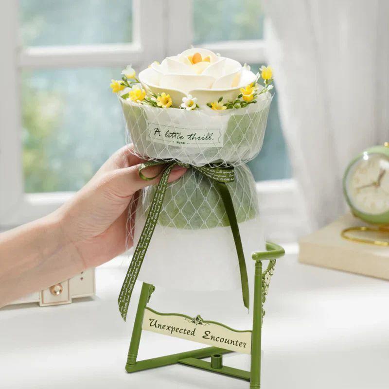 Flor de Camelia Blanca de Madera - Puzzle 3D para Armar (ROKR)-5