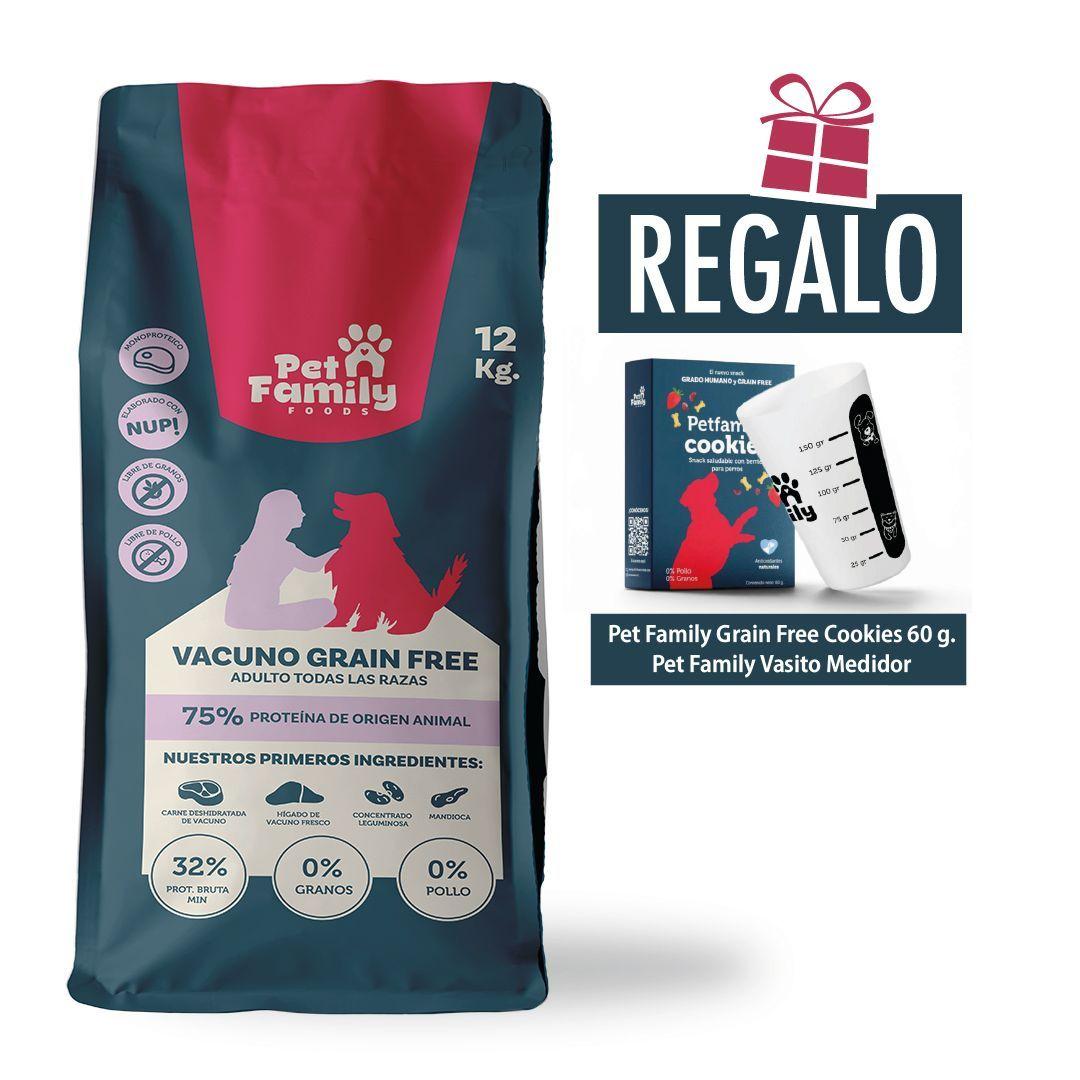 Pet Family Perro Adulto Grain Free 12 Kg con SNACK y VASITO MEDIDOS DE REGALO-4
