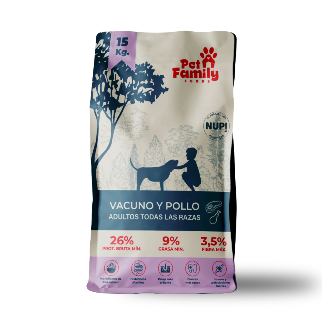 Pet Family Alimento Perro Adulto 15 Kg REGALO SNACK PET FAMILY y VASITO MEDIDOR-0