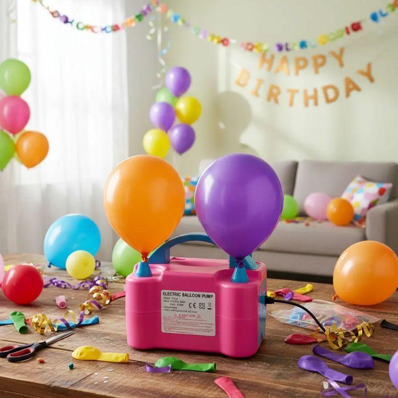 Inflador de Globos Electrico 600W Doble Boquilla Portatil Fiesta-0