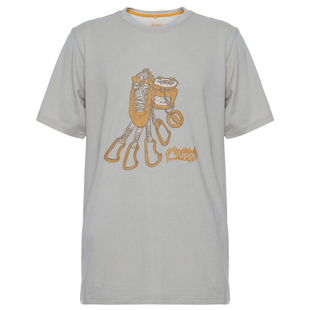 Polera Hombre Climb Cotton T-Shirt Melange Beige Lippi-0