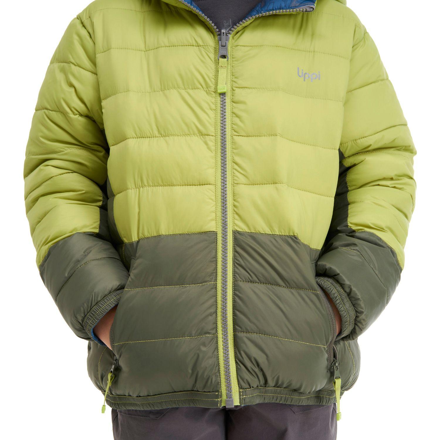 Chaqueta Niño BeWarm 2-Face Hoody Jacket Verde Manzana / Print Azul Lippi-4