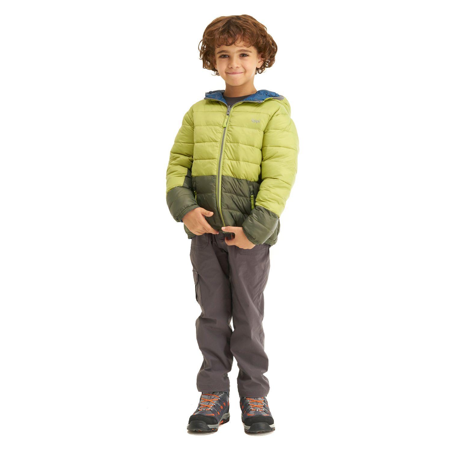Chaqueta Niño BeWarm 2-Face Hoody Jacket Verde Manzana / Print Azul Lippi-9