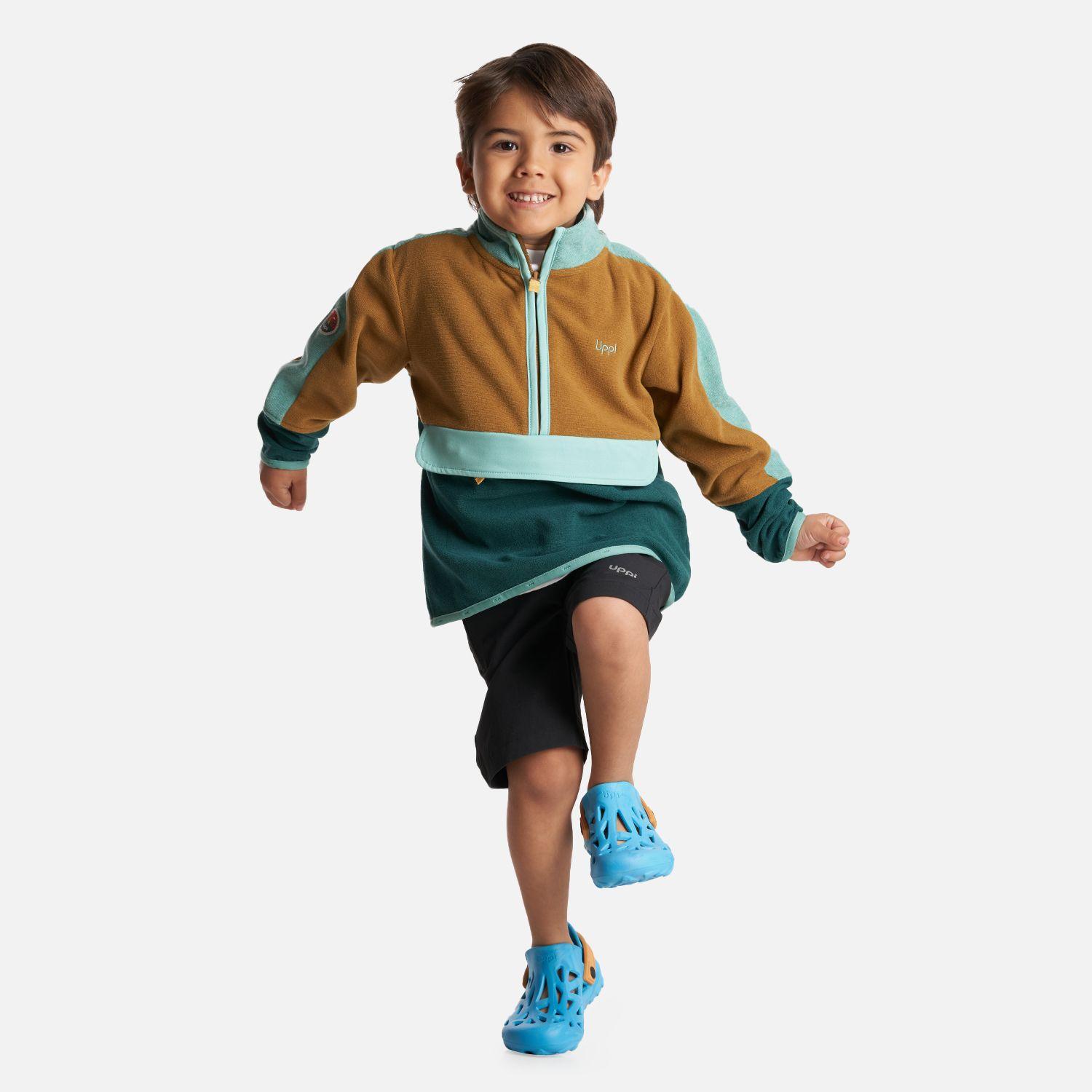 Poleron Niño FirePlace 1/4 Zip Sweatshirt Turquesa Lippi-5