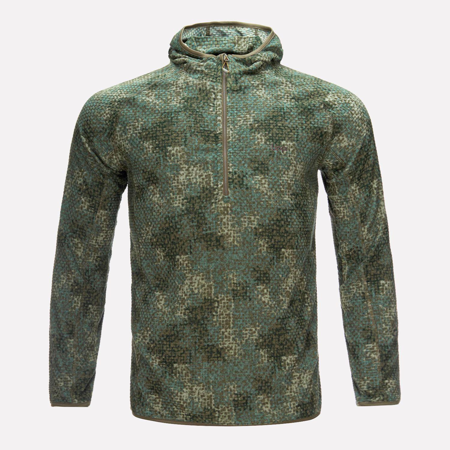 Poleron Hombre Jacaranda Nano-F 14 Zip Hoody Print Verde Musgo Lippi-0