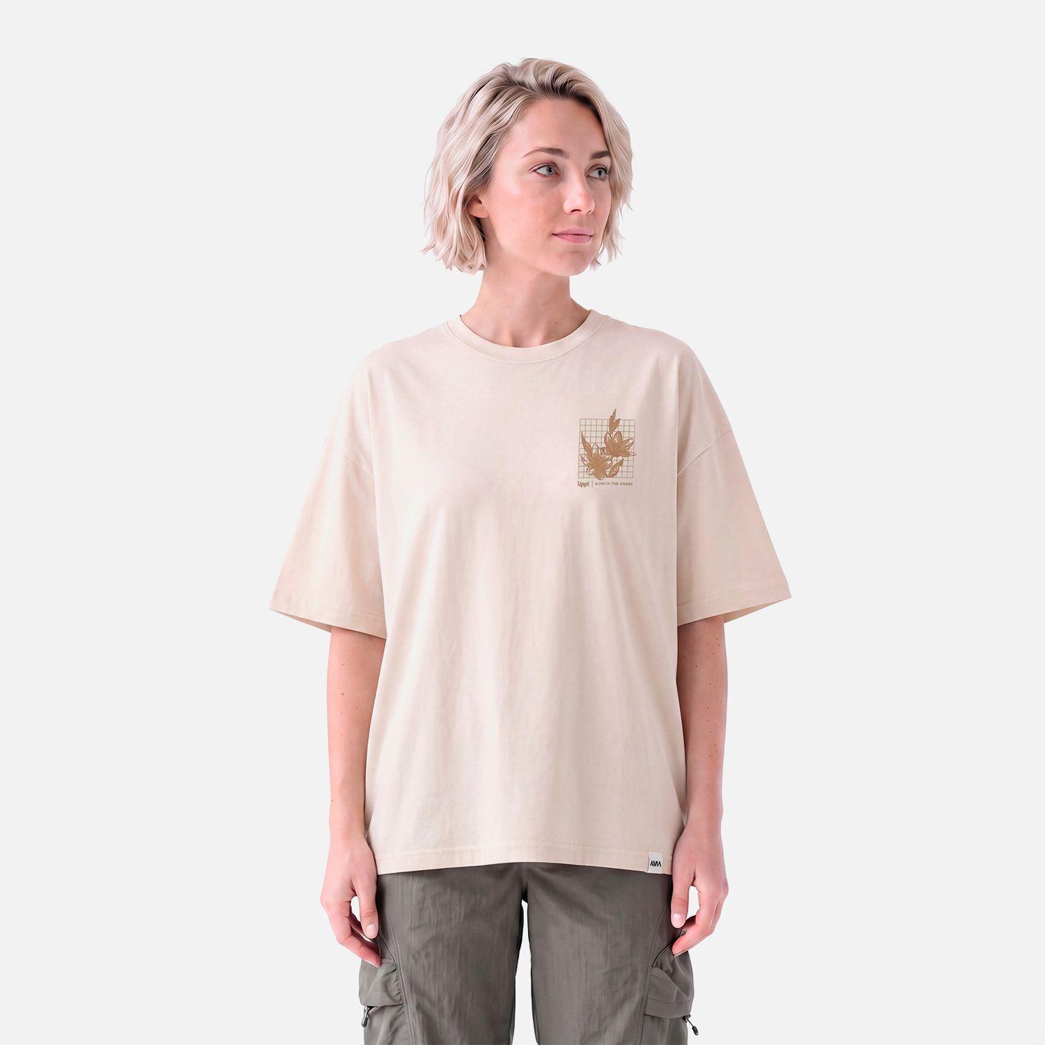 Polera Mujer Ulmo Front Print Sorona T-Shirt Beige Lippi V27-0
