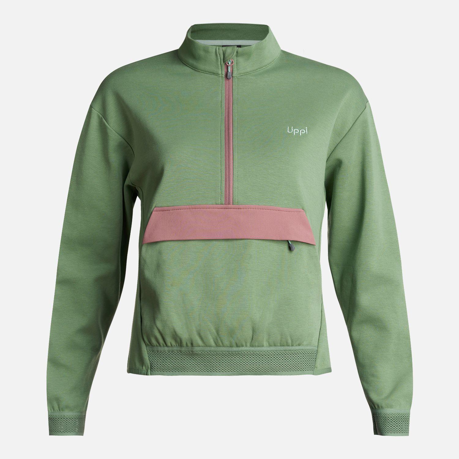 Poleron Mujer  DownStreet 1/4 Zip Sweatshirt Verde Claro Lippi-0