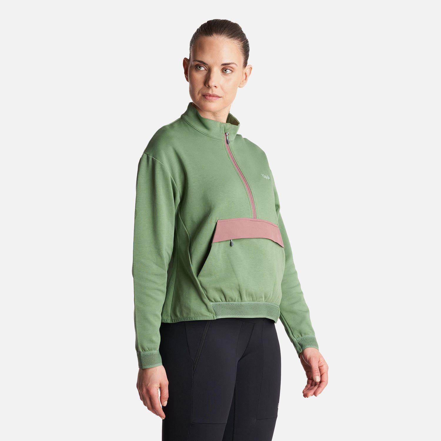 Poleron Mujer  DownStreet 1/4 Zip Sweatshirt Verde Claro Lippi-2