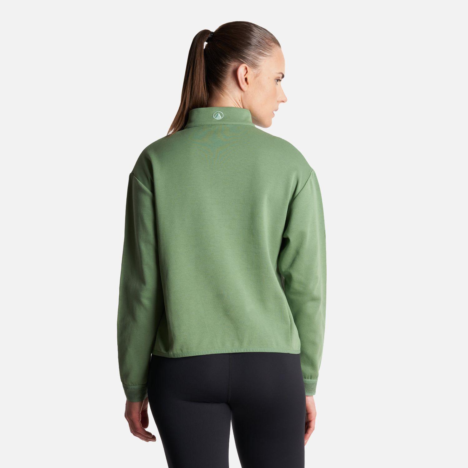 Poleron Mujer  DownStreet 1/4 Zip Sweatshirt Verde Claro Lippi-3