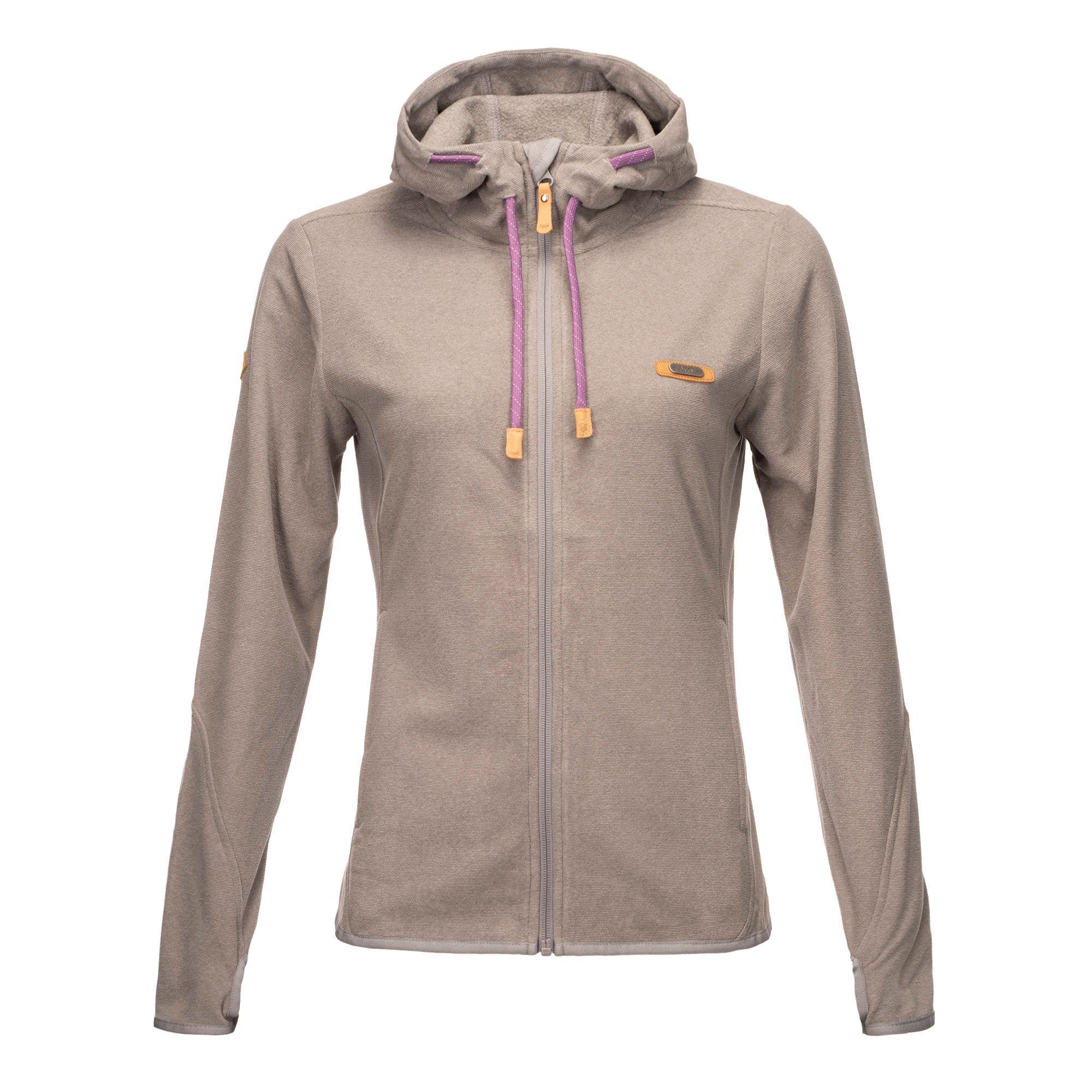 Poleron Mujer Stripes Nano-F Full Zip Gris Medio Lippi V20-0