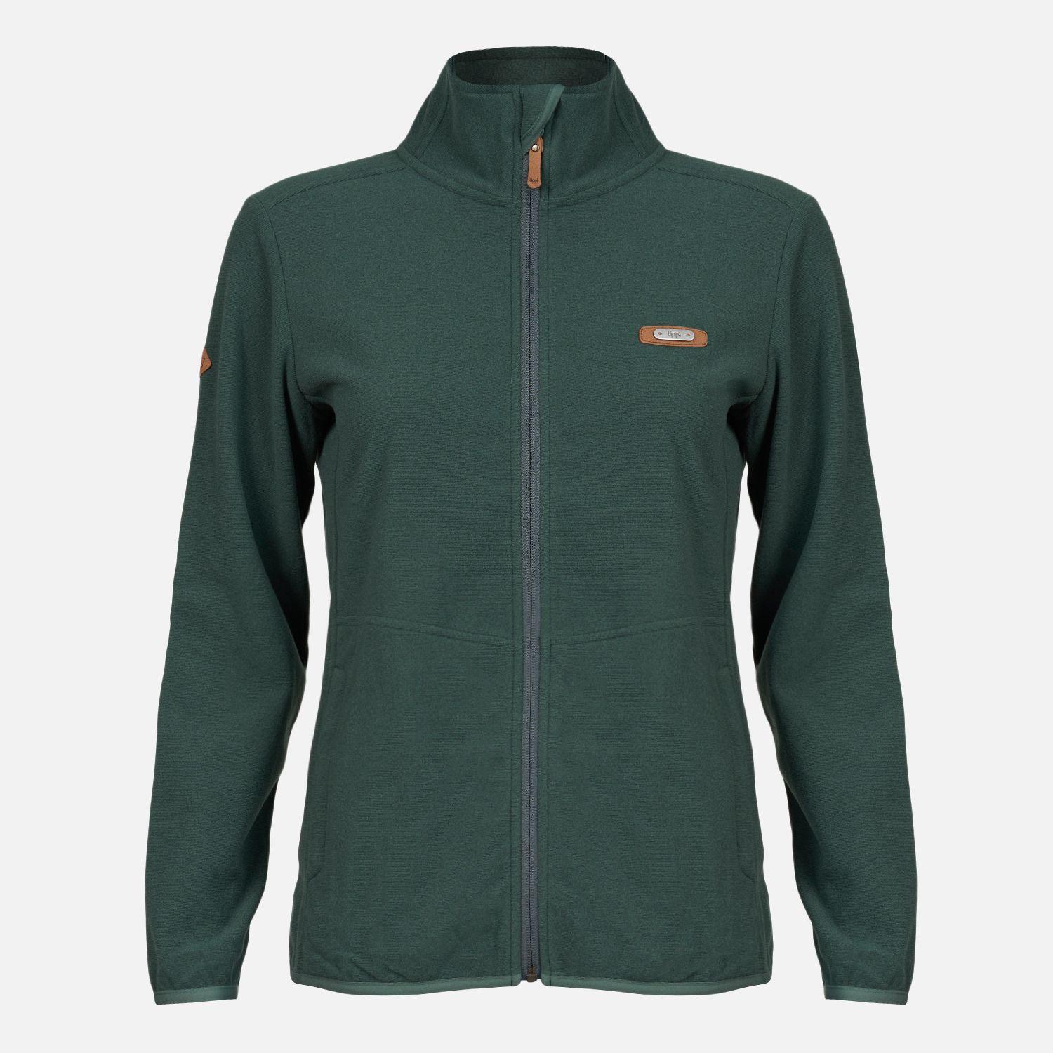 Poleron Teen Girl Stripes Nano-F Full Zip Verde Grisaceo Lippi I22-0