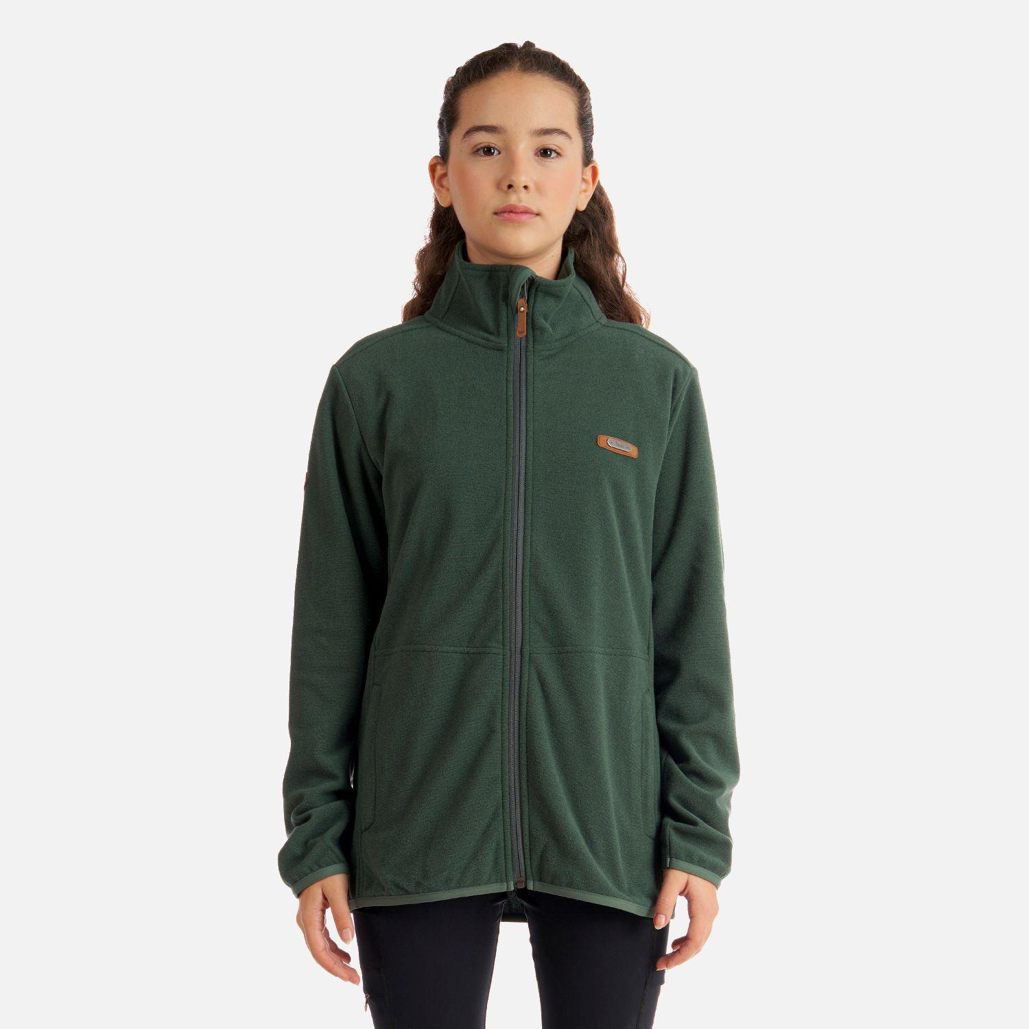 Poleron Teen Girl Stripes Nano-F Full Zip Verde Grisaceo Lippi I22-1