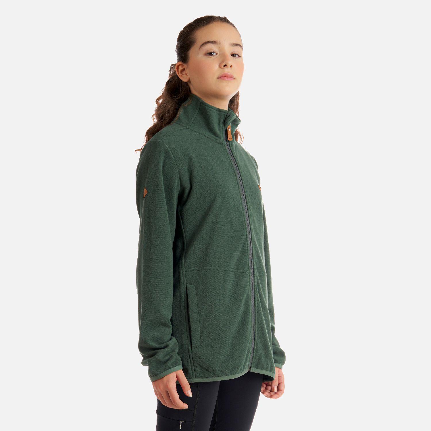 Poleron Teen Girl Stripes Nano-F Full Zip Verde Grisaceo Lippi I22-2
