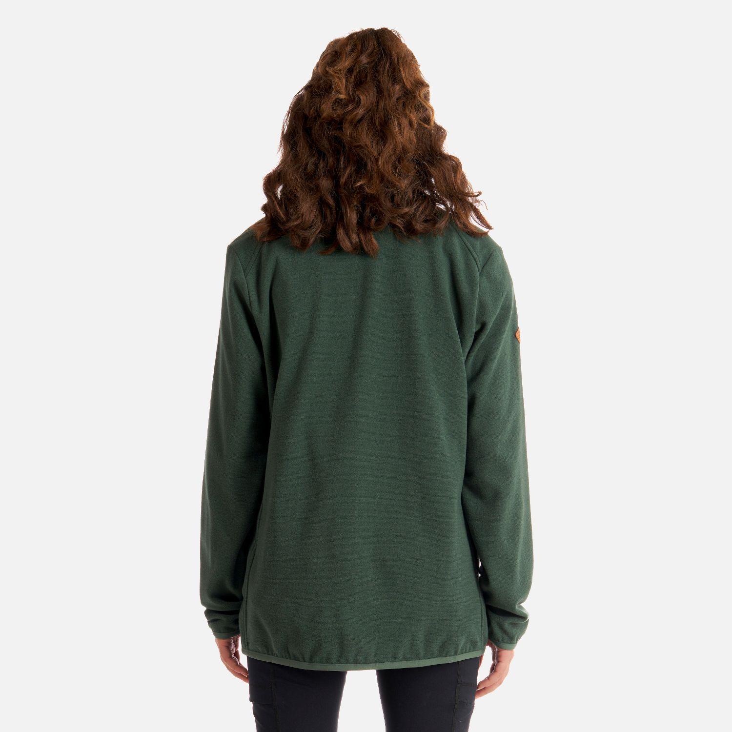 Poleron Teen Girl Stripes Nano-F Full Zip Verde Grisaceo Lippi I22-4