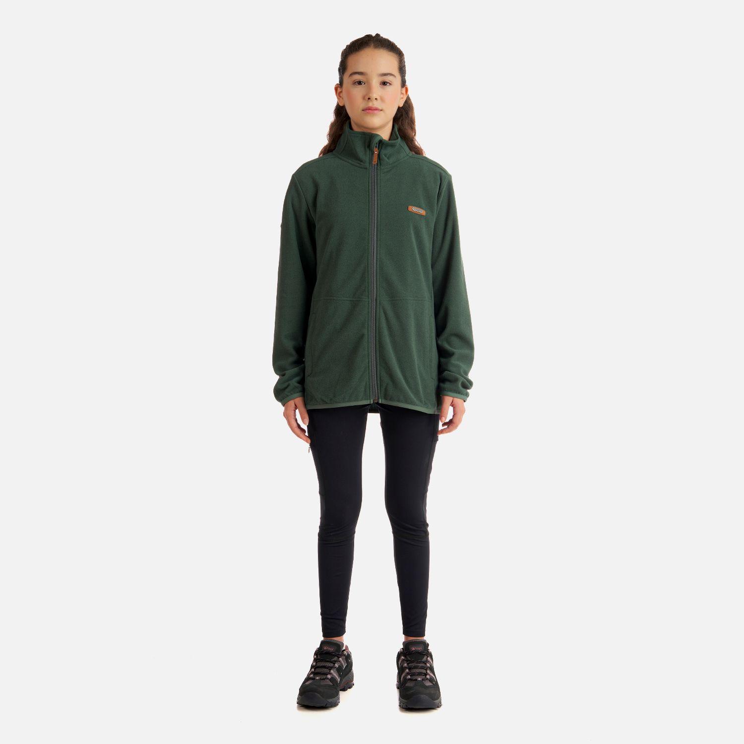 Poleron Teen Girl Stripes Nano-F Full Zip Verde Grisaceo Lippi I22-7