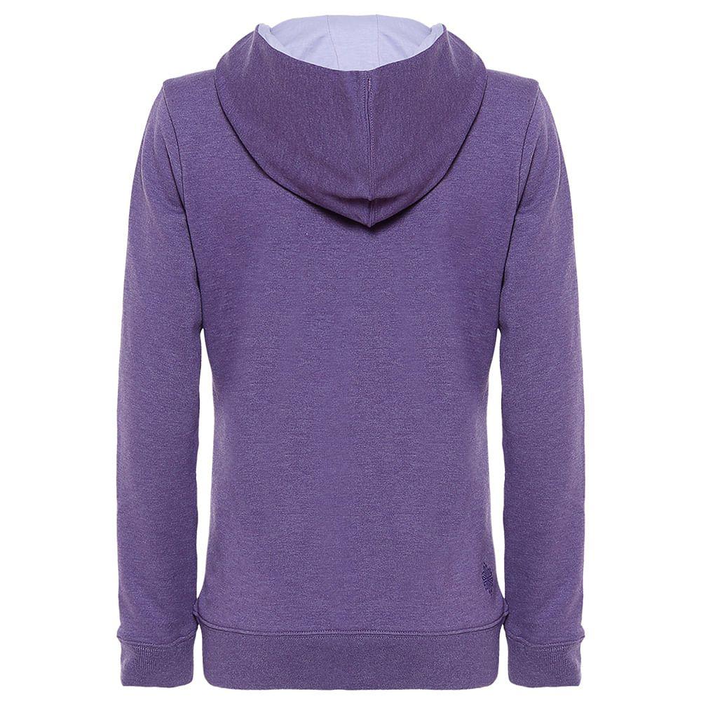 Poleron Mujer Insigne Cotton Hoody Melange Morado Lippi V18-1
