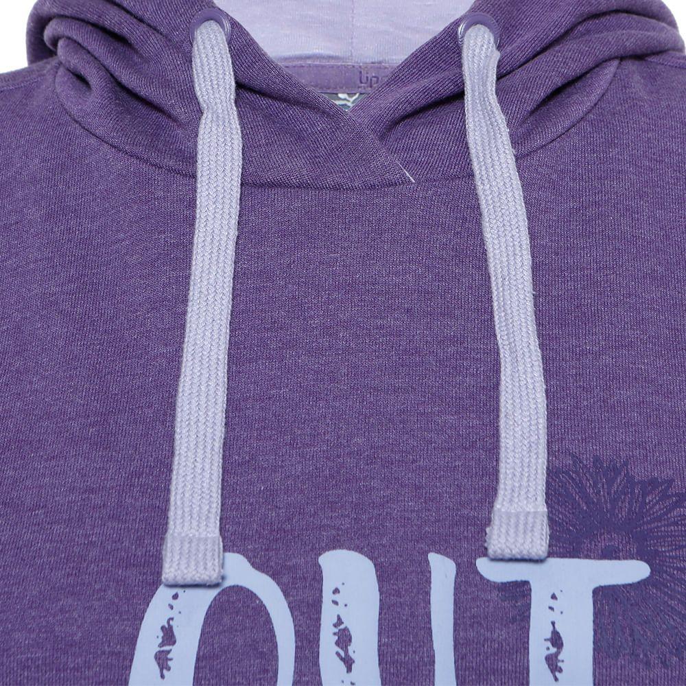 Poleron Mujer Insigne Cotton Hoody Melange Morado Lippi V18-2