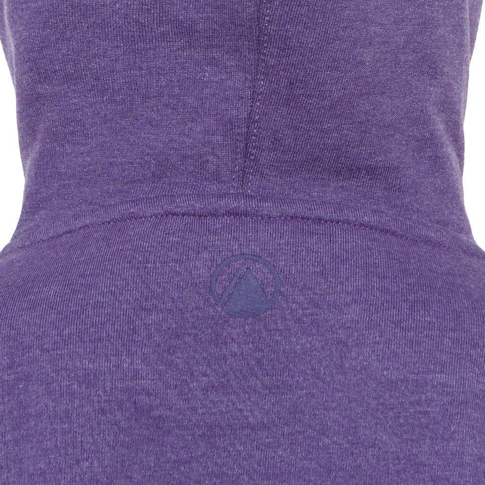 Poleron Mujer Insigne Cotton Hoody Melange Morado Lippi V18-5