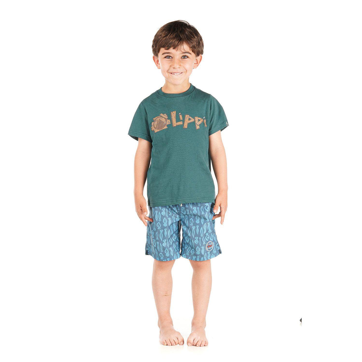 Polera Niño Logo Lippi UV-Stop T-Shirt Turquesa Oscuro Lippi V22-5