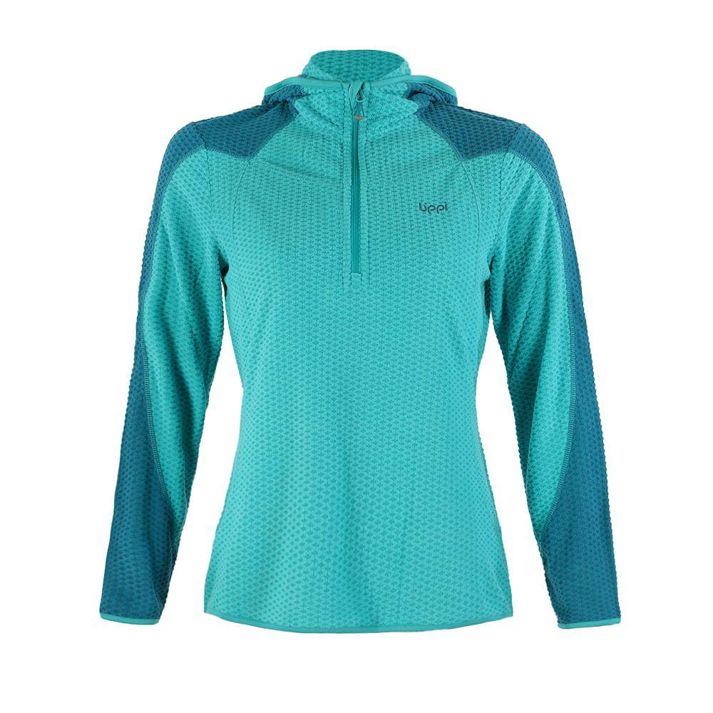 Poleron Mujer Jacaranda Nano-F 14 Zip Hoody Turquesa Verde Lippi-0
