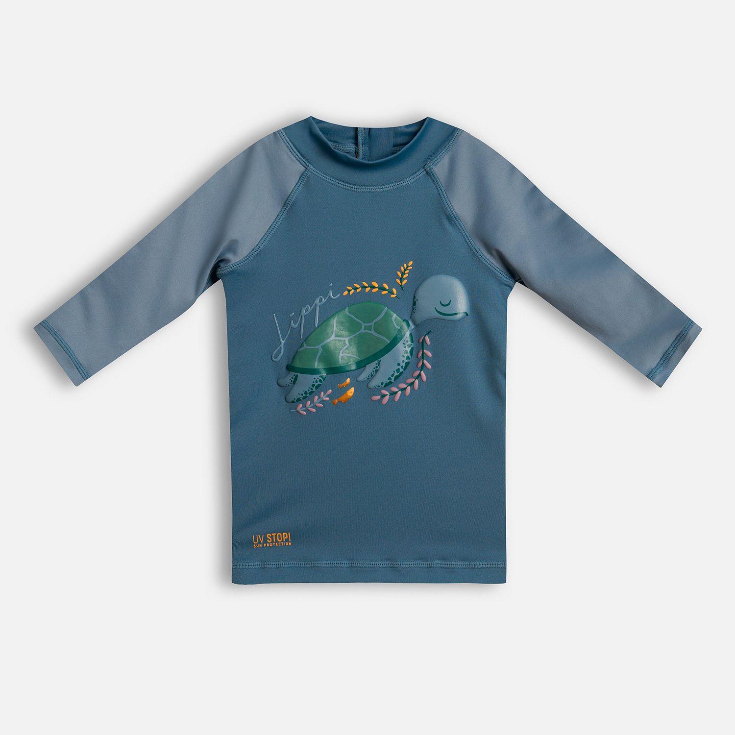 Polera Baby Boy Sun Pro 3/4 Sleeve UV-Stop T-Shirt Azul Grisaceo Lippi-0