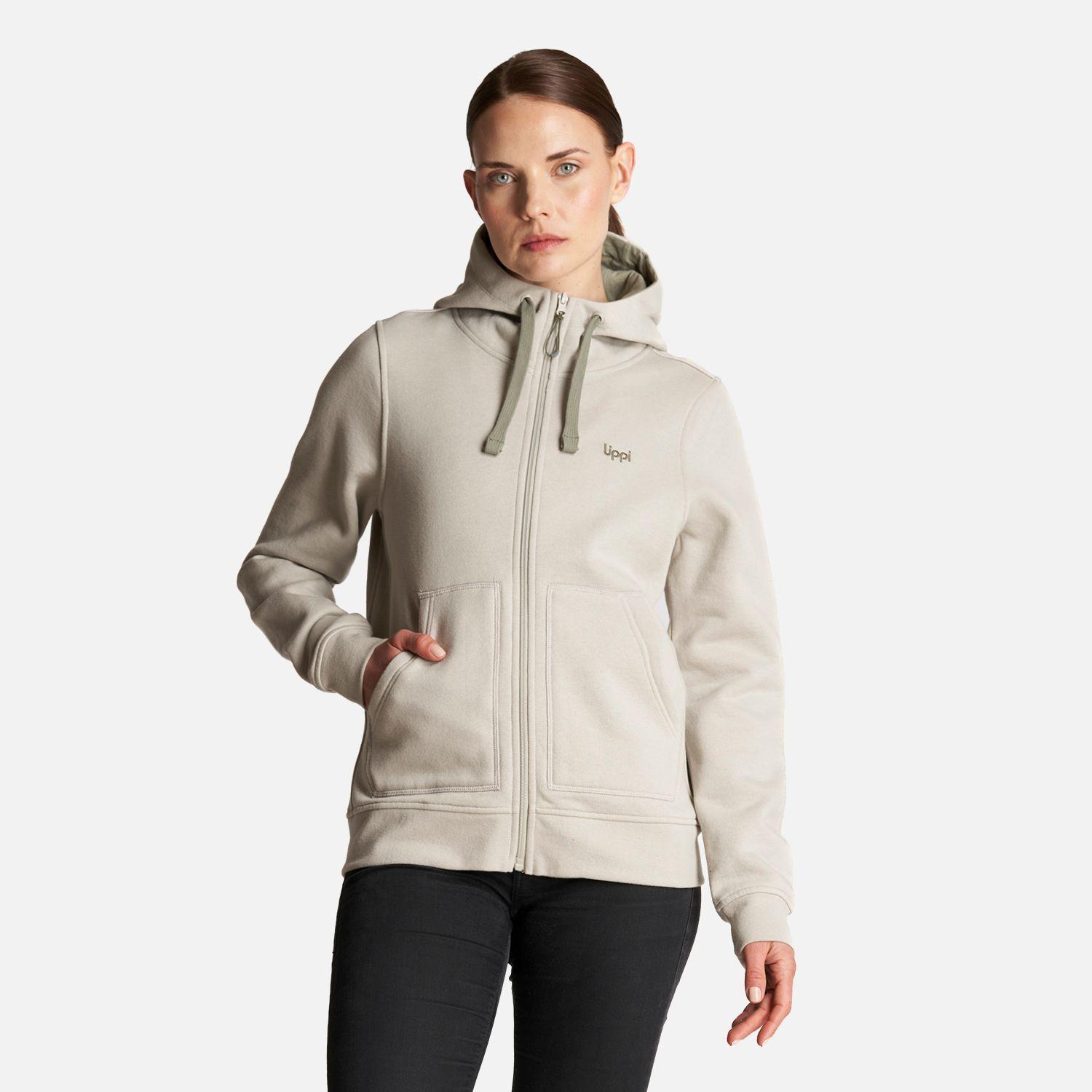 Poleron Mujer Insigne Full Zip Hoody Sweatshirt Gris Cálido Lippi-1
