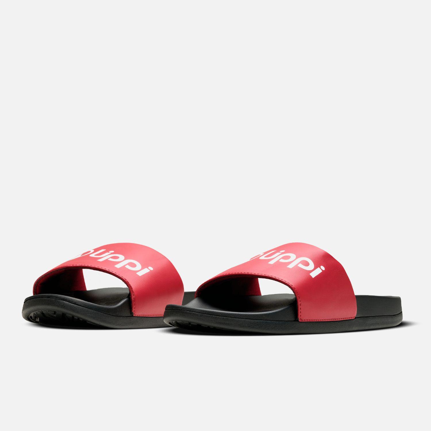 Sandalia Hombre Insigne Slide Negro Rojo Lippi-1
