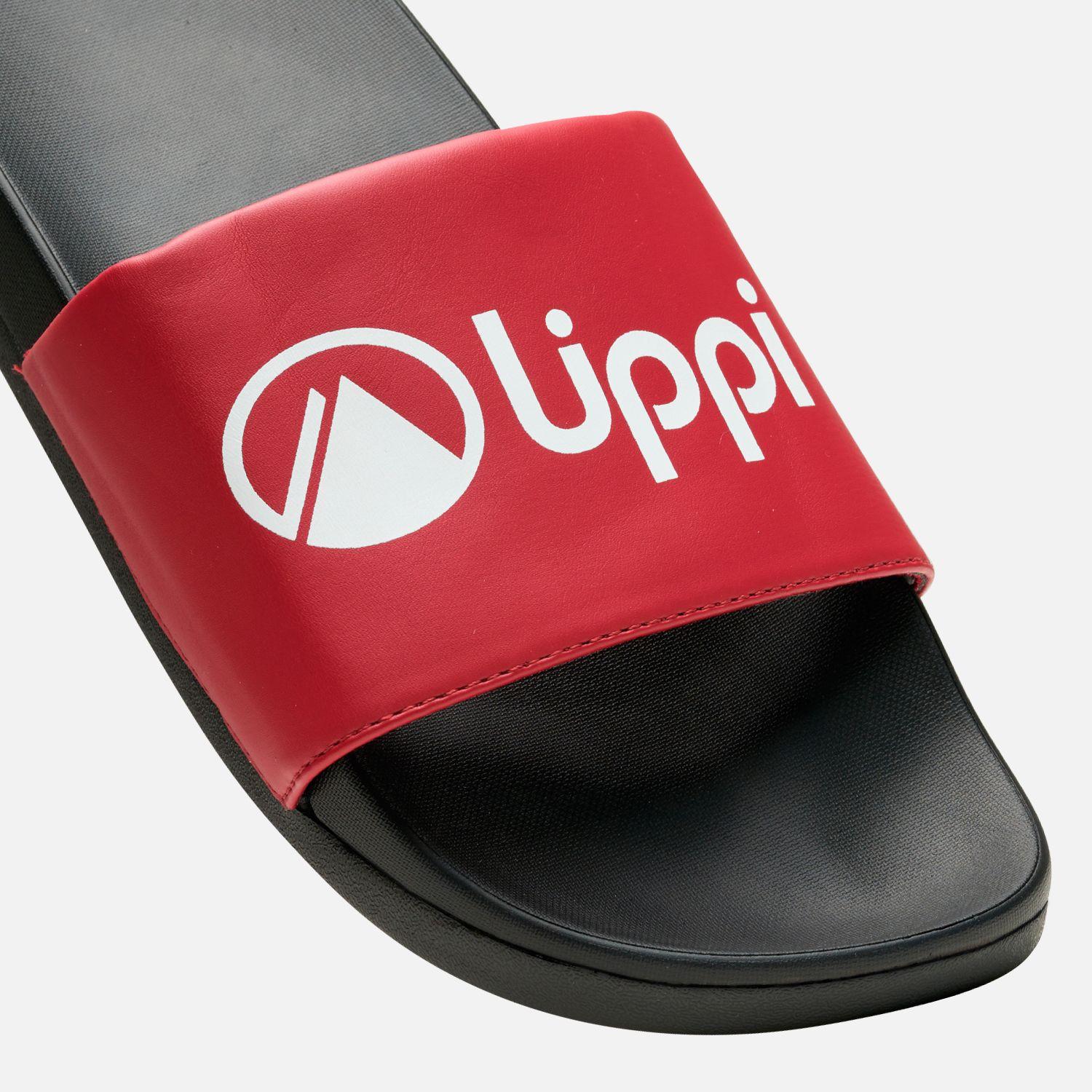 Sandalia Hombre Insigne Slide Negro Rojo Lippi-4