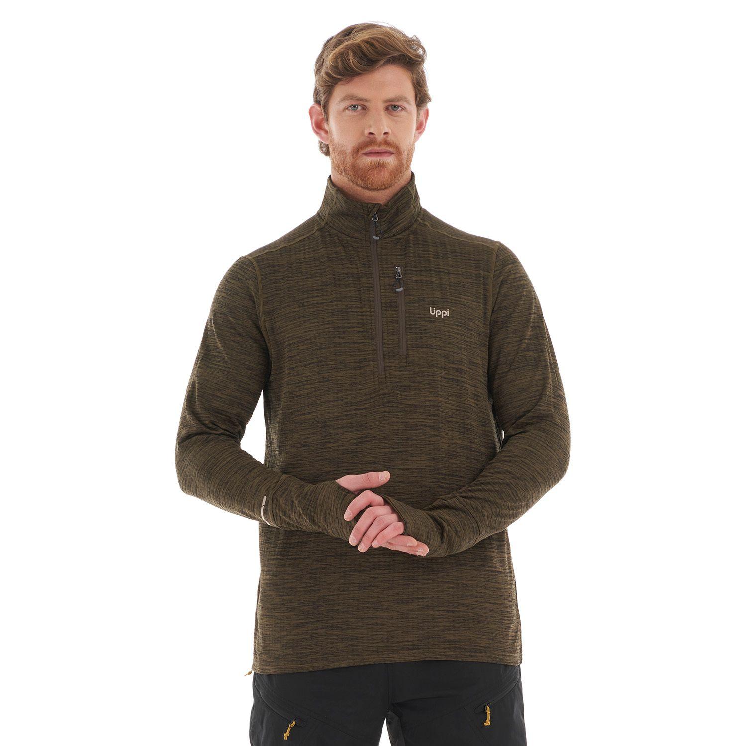 Poleron Hombre Just Move Nano-F 14 Zip Oliva osucro Lippi-1