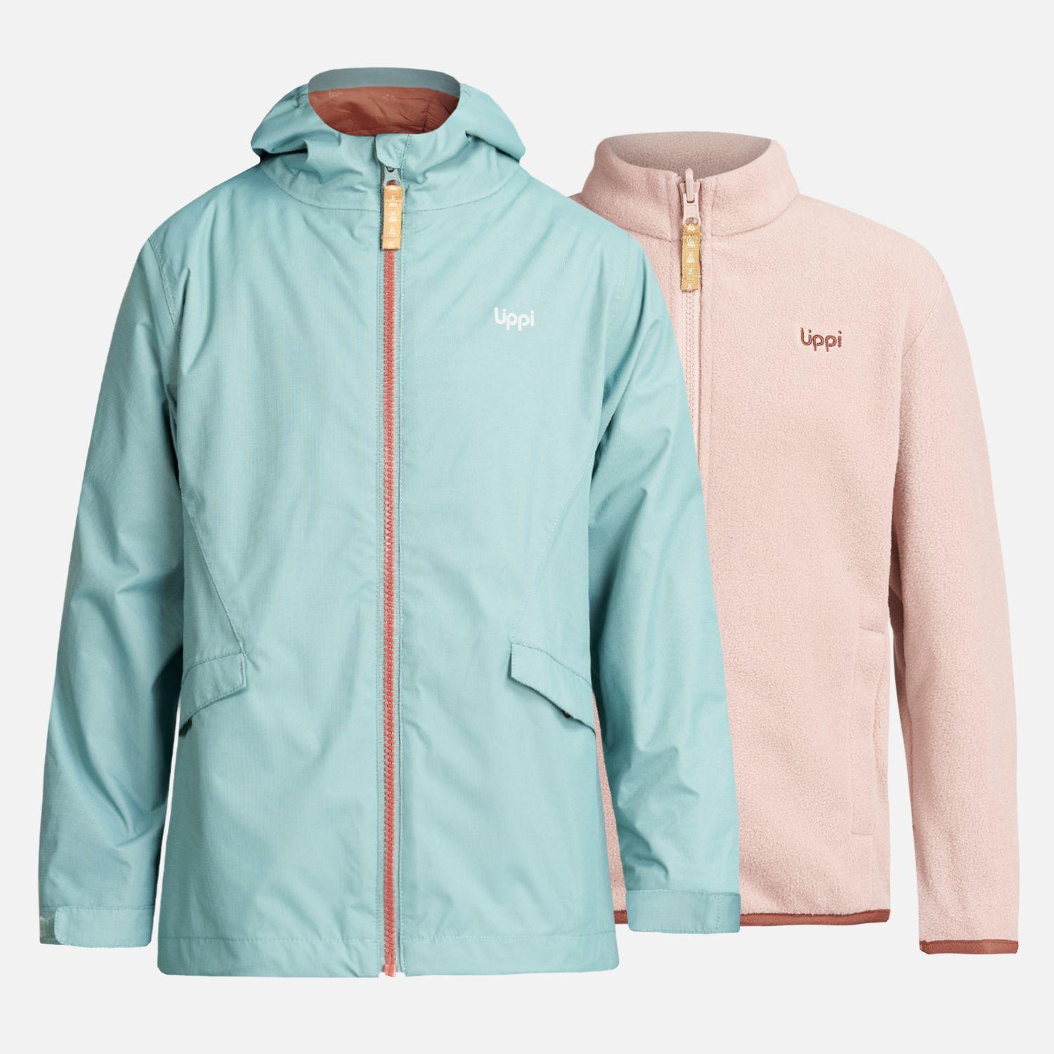 Chaqueta Niña Snowball Fusion-3 Hoody Jacket Jade Oscuro/Rosa Lippi-0