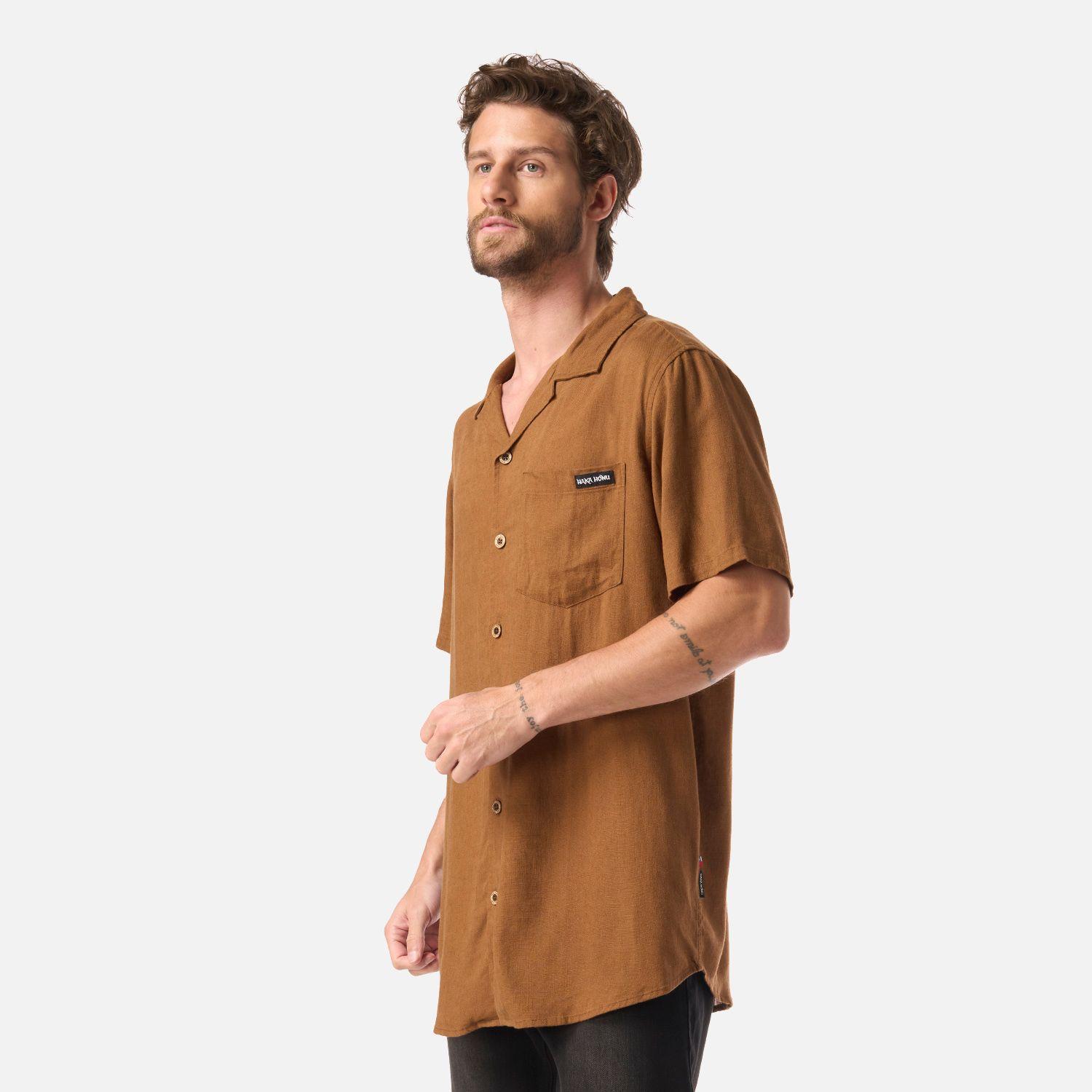 Camisa Hombre Linaje Mostaza Haka Honu V26-1