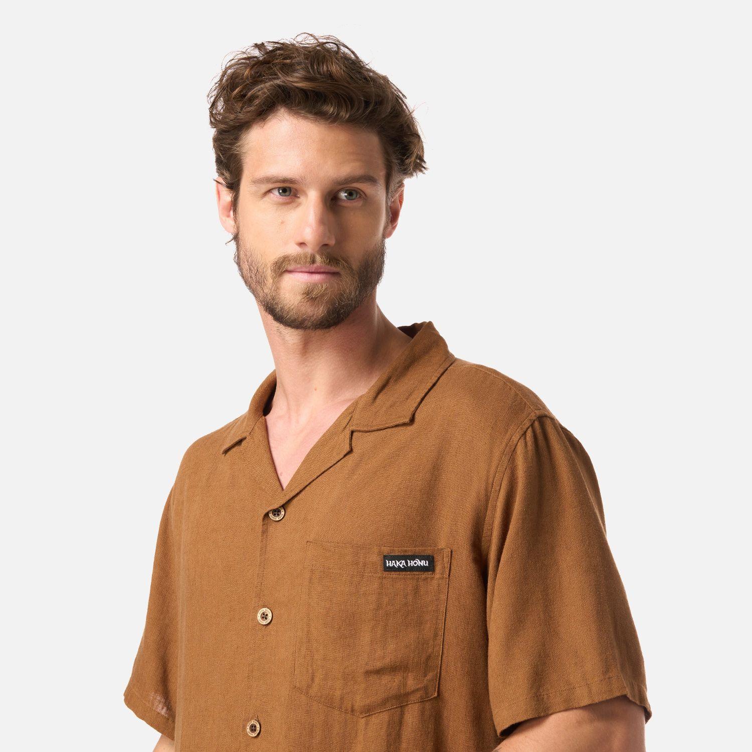 Camisa Hombre Linaje Mostaza Haka Honu V26-3