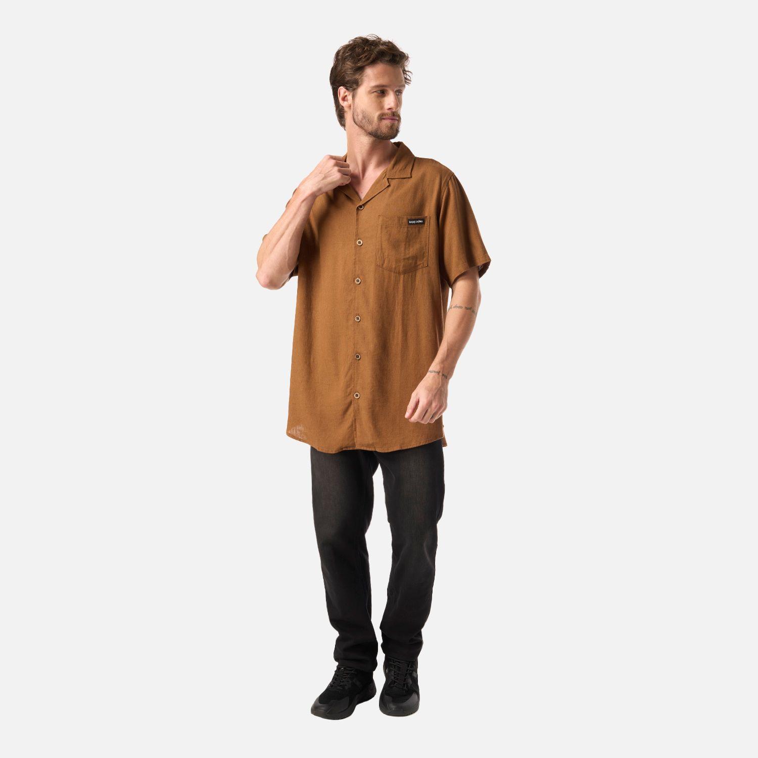 Camisa Hombre Linaje Mostaza Haka Honu V26-4
