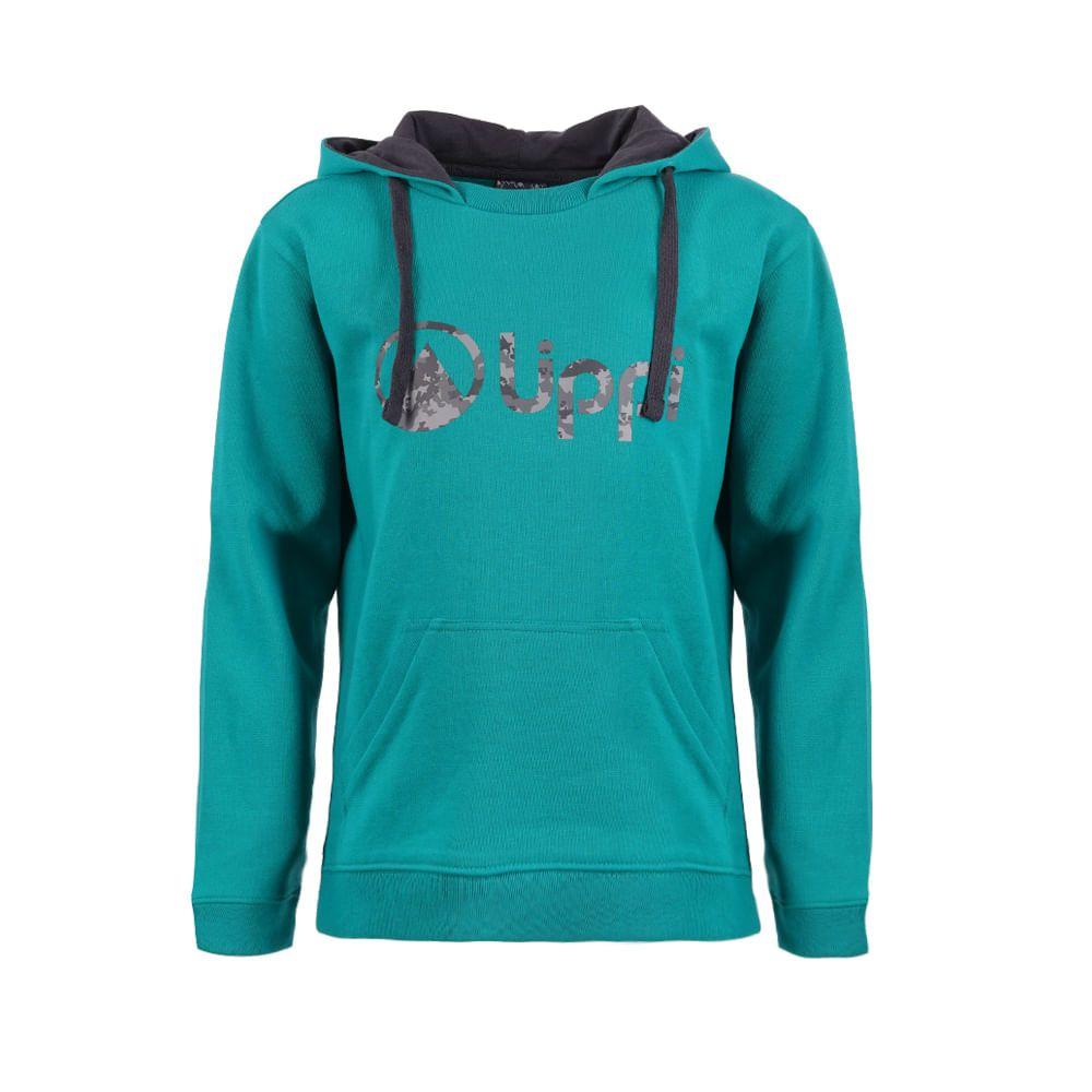 Poleron Niño Insigne Cotton Hoody Turquesa Verde Lippi-0