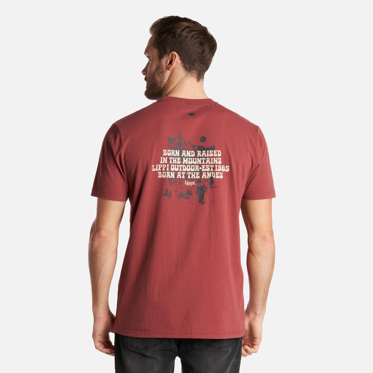 Polera Hombre Born and Raised T-Shirt Rosa Oscuro Lippi-3