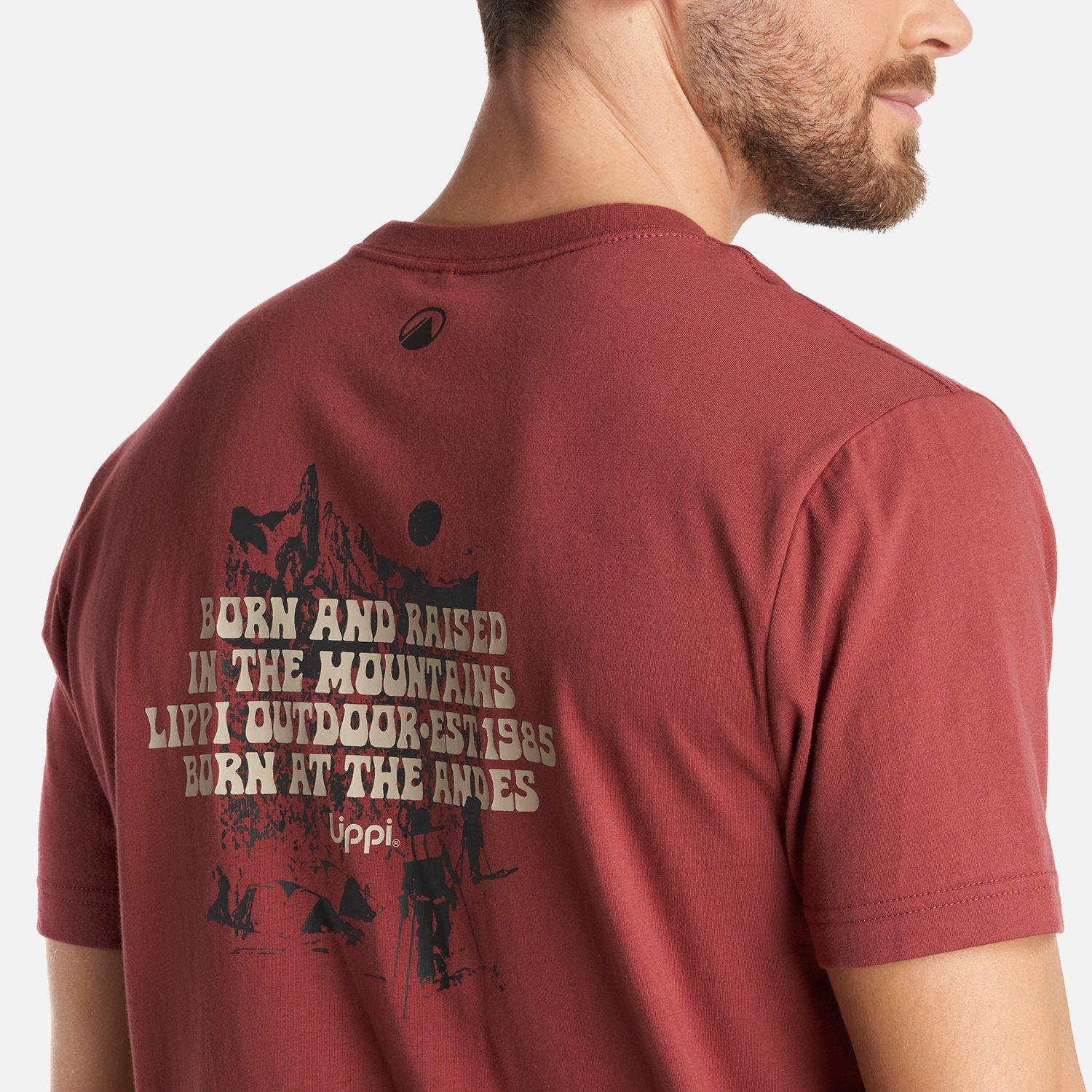 Polera Hombre Born and Raised T-Shirt Rosa Oscuro Lippi-4