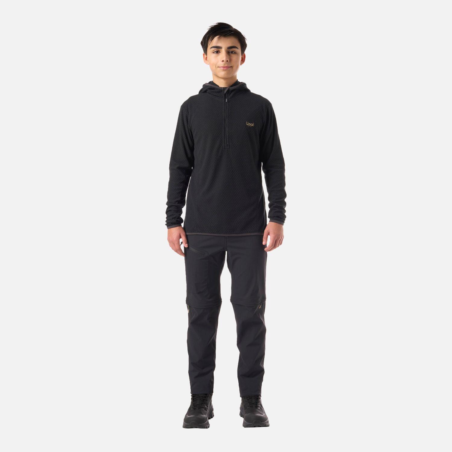 Polerón Teen Boy Mild Nano-F 1/4 Zip Hoody Negro Lippi V26-4