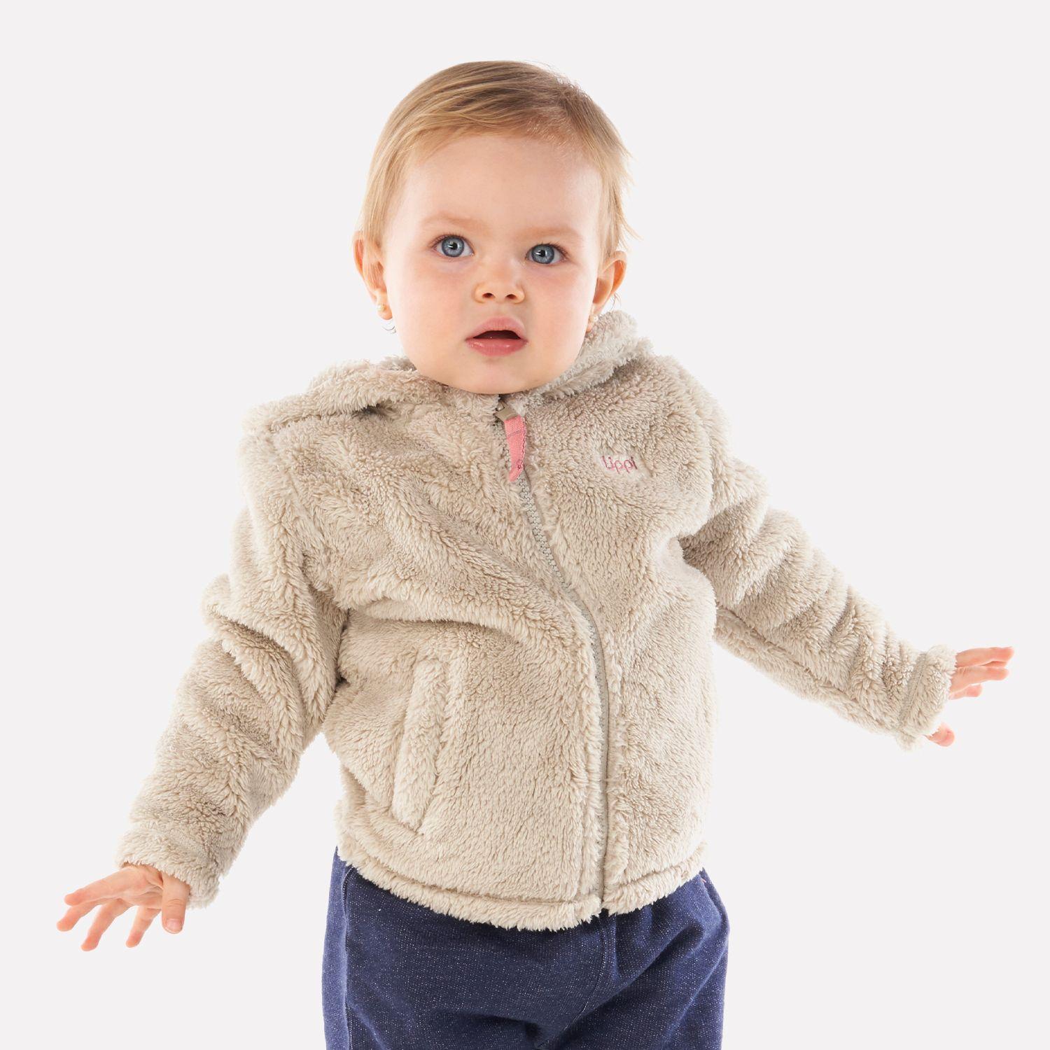 Chaqueta Baby Girl Mini Bear Shaggy-Pro Hoody Jacket Taupe Lippi-1
