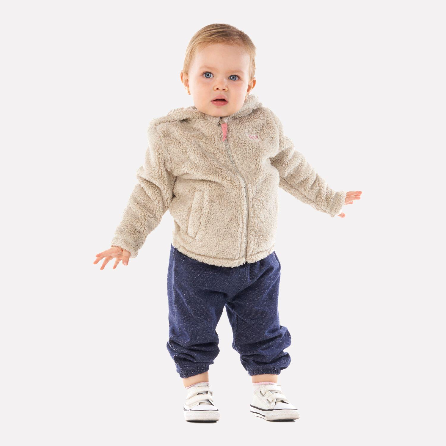 Chaqueta Baby Girl Mini Bear Shaggy-Pro Hoody Jacket Taupe Lippi-4