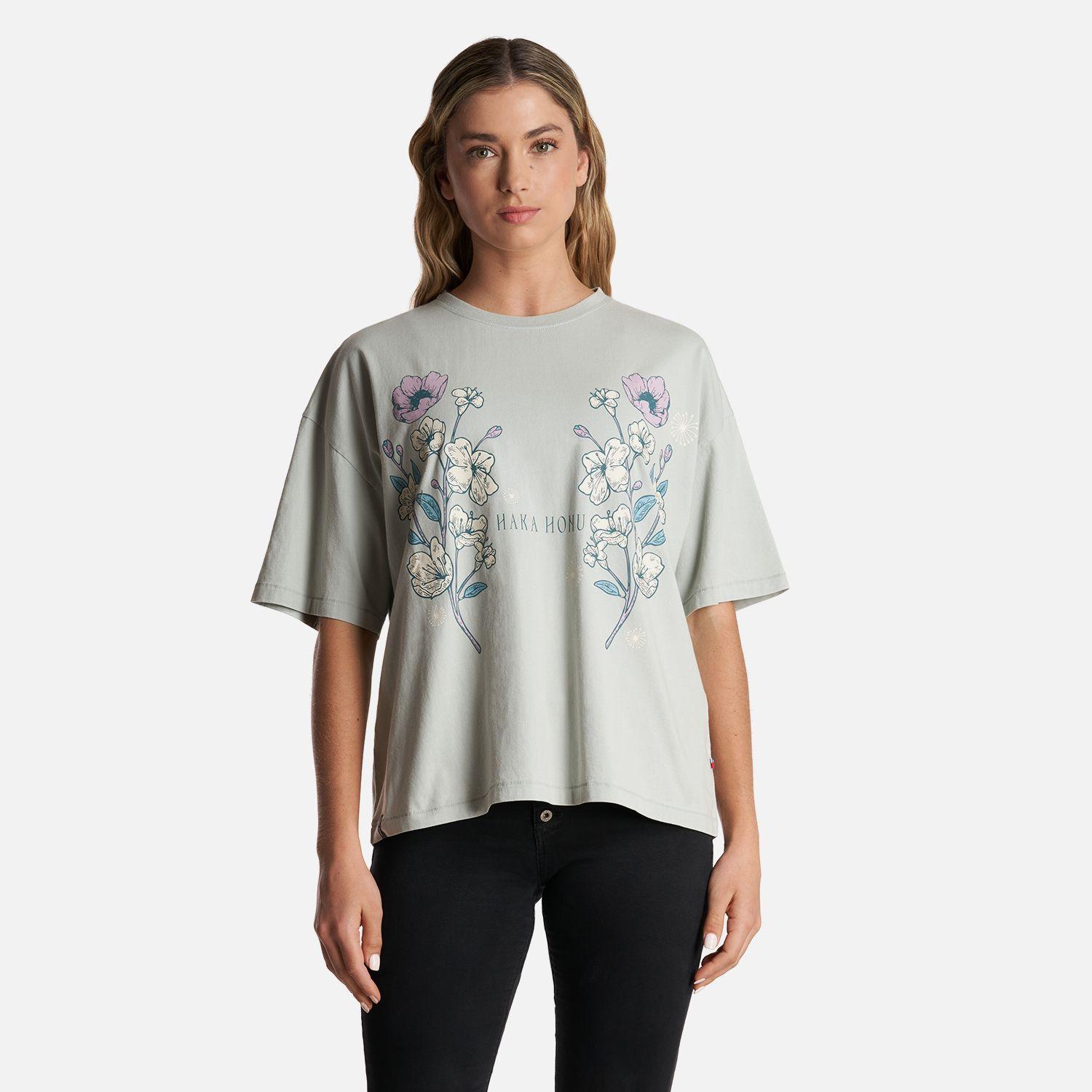 Polera Mujer Gorrion Verde Grisaceo Haka Honu-1