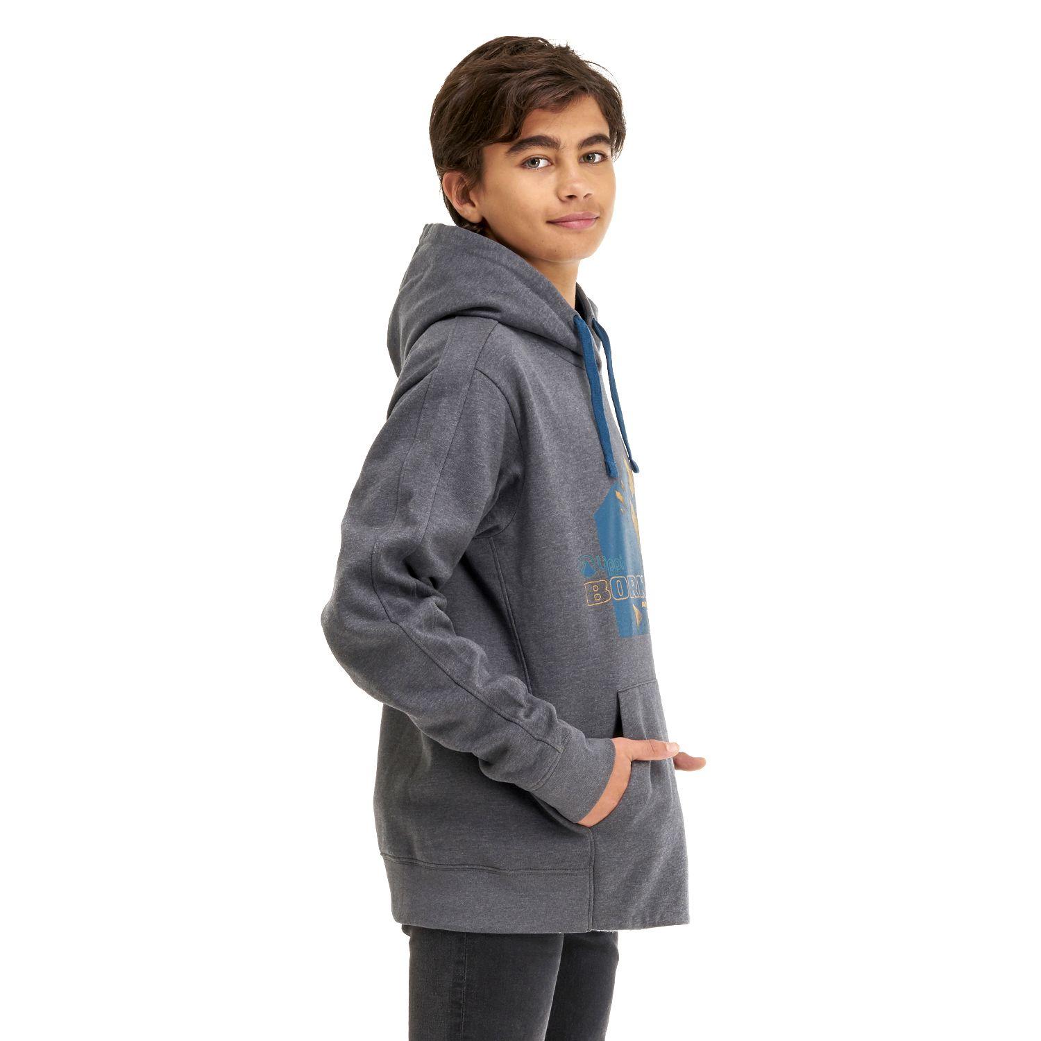 Poleron Teen Boy Insigne Hoody Sweatshirt Melange Gris Oscuro Lippi-2