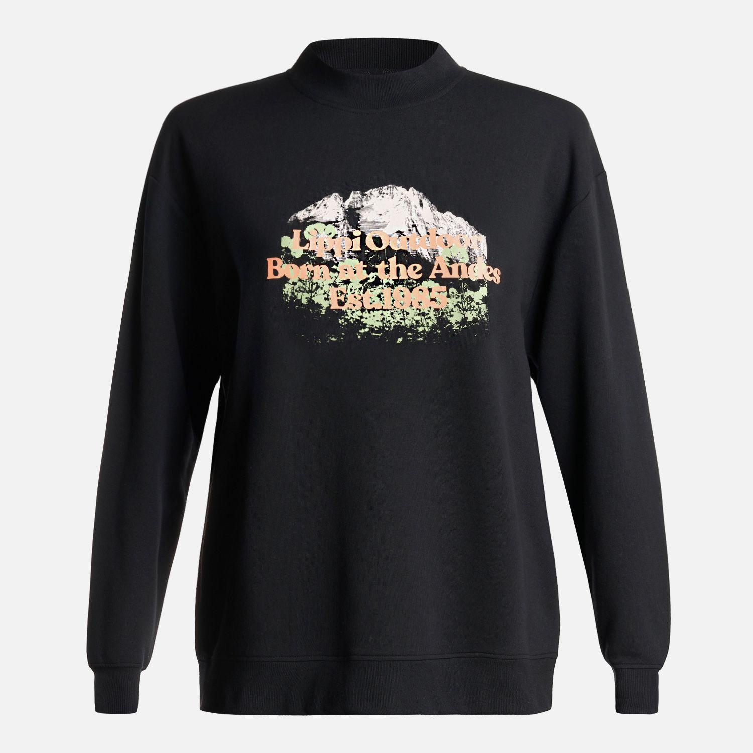 Poleron Mujer Insigne Crewneck Sweatshirt Front Print Negro Lippi-0