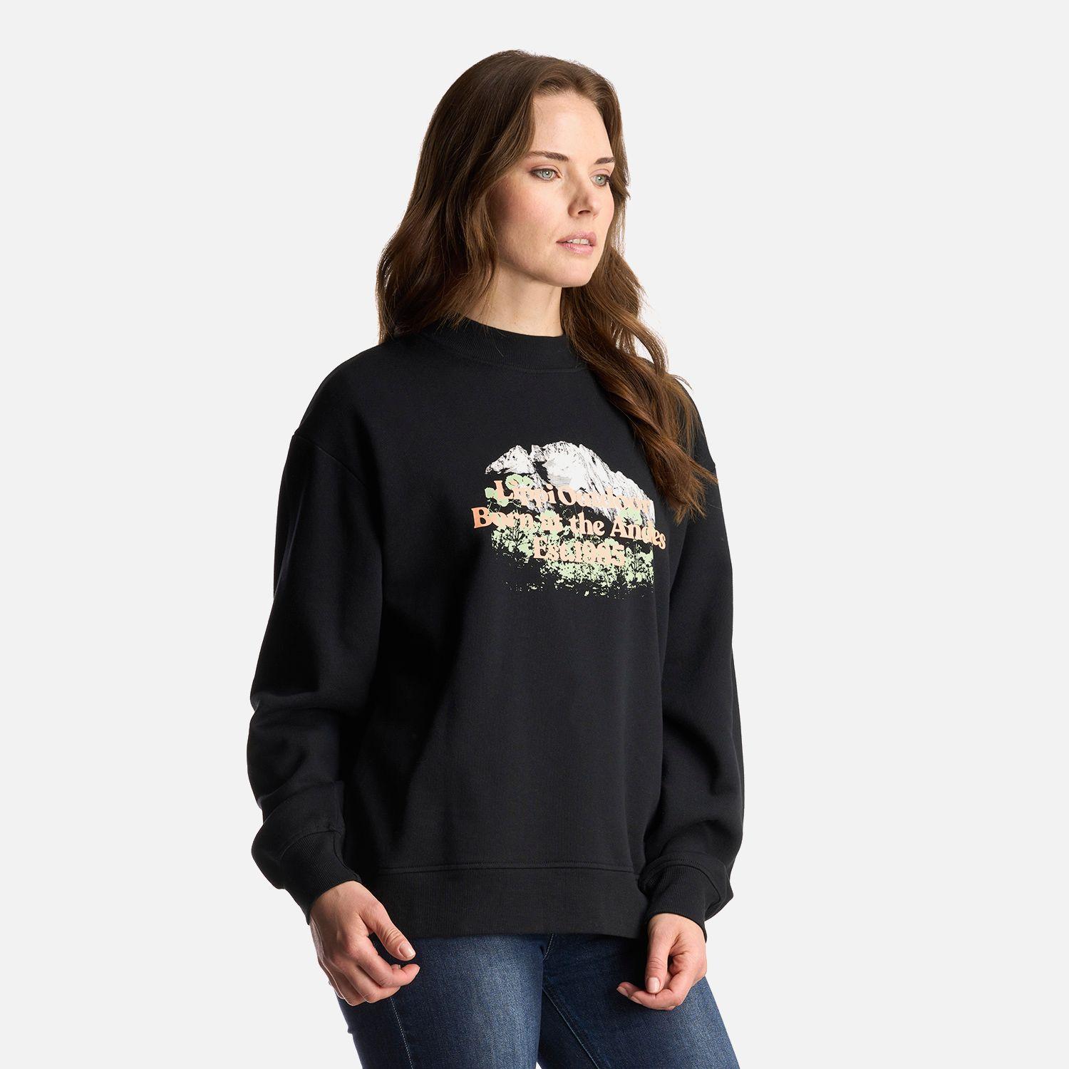Poleron Mujer Insigne Crewneck Sweatshirt Front Print Negro Lippi-2