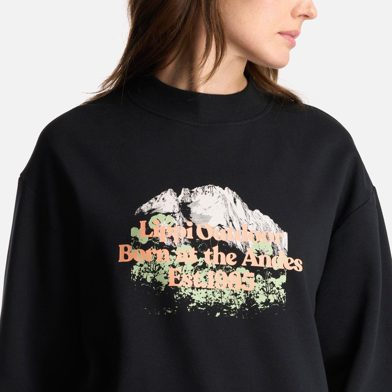 Poleron Mujer Insigne Crewneck Sweatshirt Front Print Negro Lippi-5